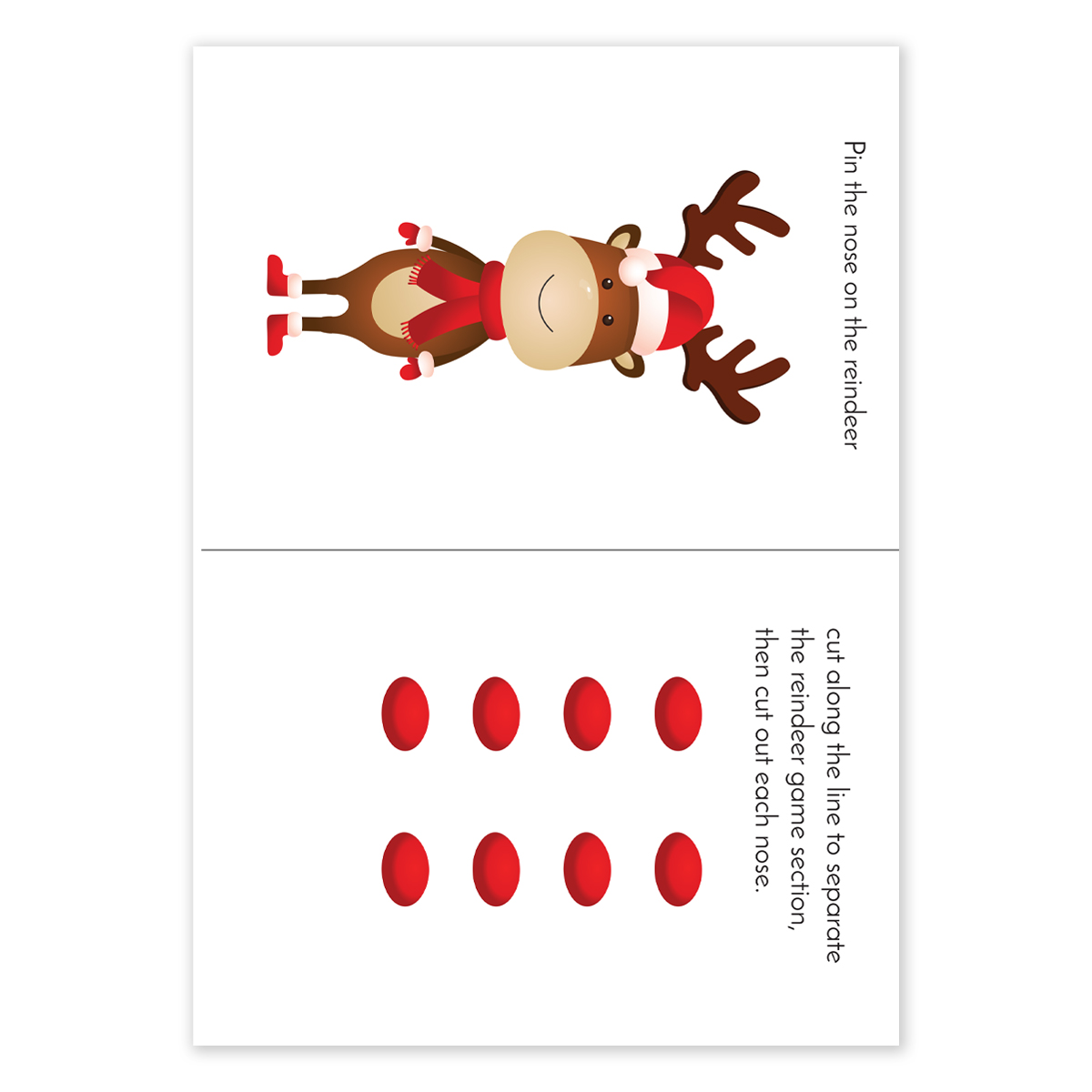 free printable - pin the nose on the reindeer - wall art